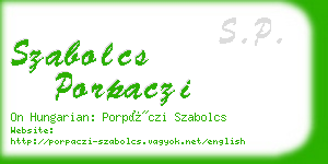 szabolcs porpaczi business card